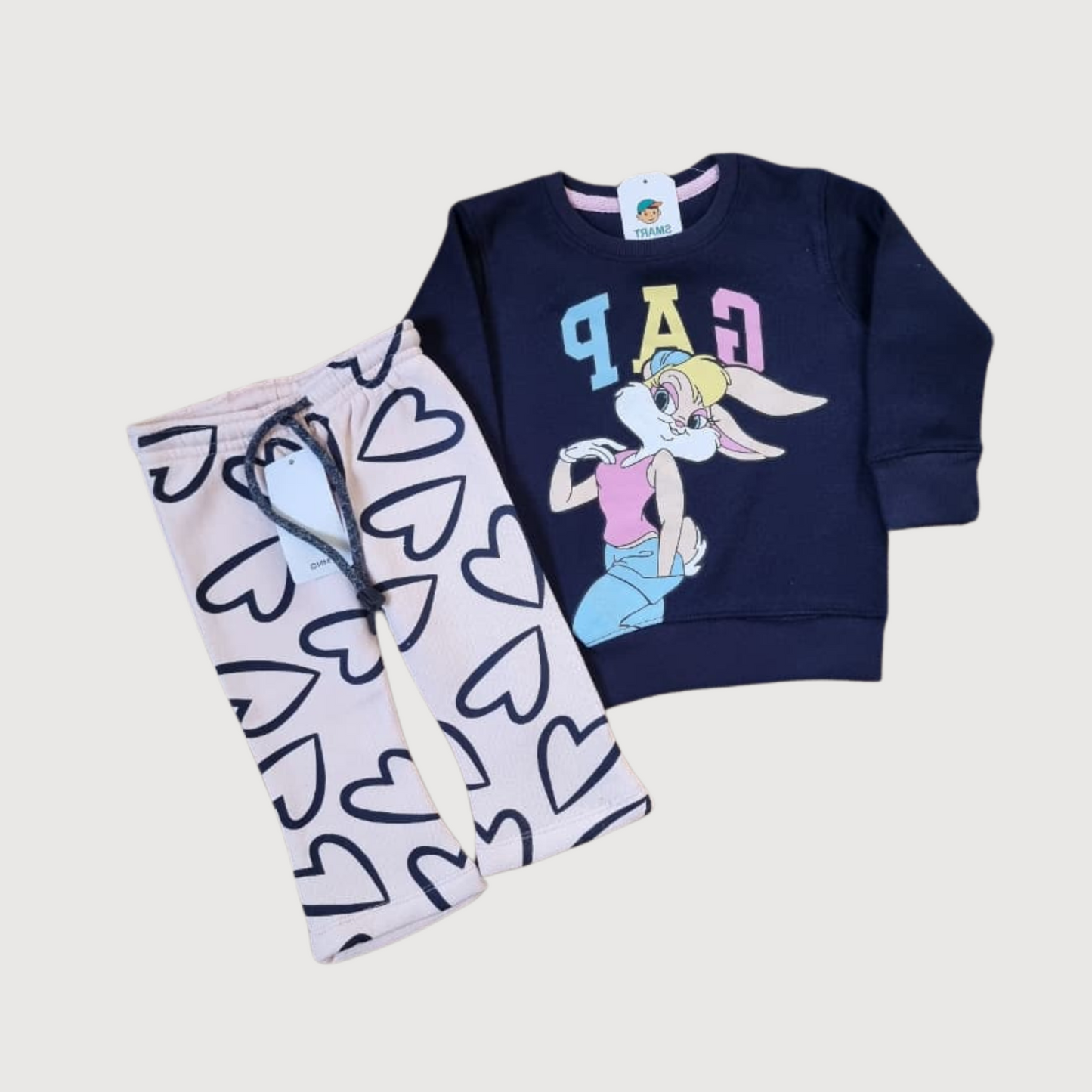 Girls 2-Piece Winter Outfit – Looney Tunes GAP Top & Printed Trousers