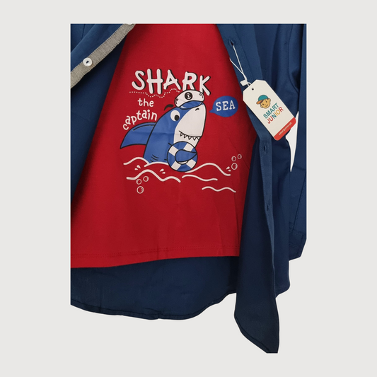 Boys Casual Shirt 2 Piece – Trendy Outfit Set for Kids