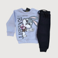 Girls Winter Rabbit Print Sweatshirt & Trouser Set – Light Blue & Navy  Trendy & Comfy