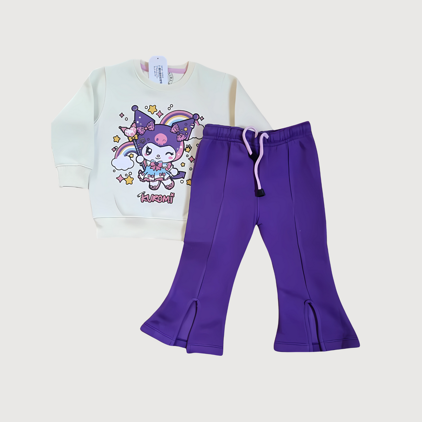 Girls Stylish Winter Outfit -Designed Round Neck Shirt & Trouser