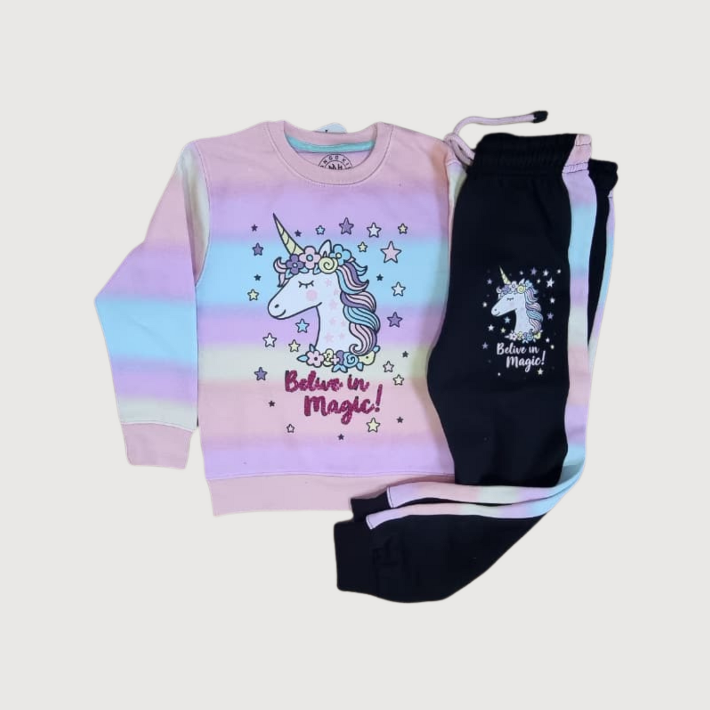 Girls Unicorn Theme Sweatshirt & Trouser – Cozy Winter Outfit