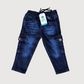 Kids Navy Cargo Jeans -Trendy 6-Pocket Stylish Denim back