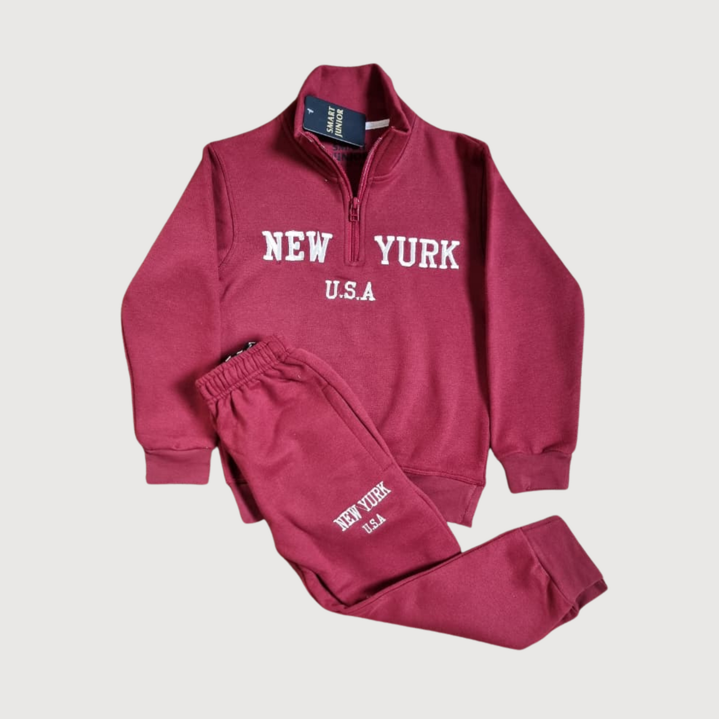 Kids New York USA Winter Outfit -Premium Zip-Up Tracksuit Top